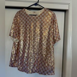 Sequin Checkered Top
